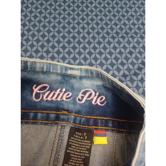 WAIST 28" SIZE 7 JEANS STRETCH DENIM BLUE  H4 CUTIE 1409 , SKINNY, REGULAR SIZE - Picture 11 of 11